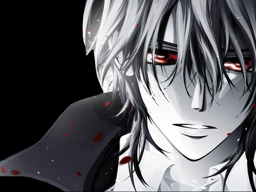 Ảnh anime nam buồn màu đen trắng đang khóc