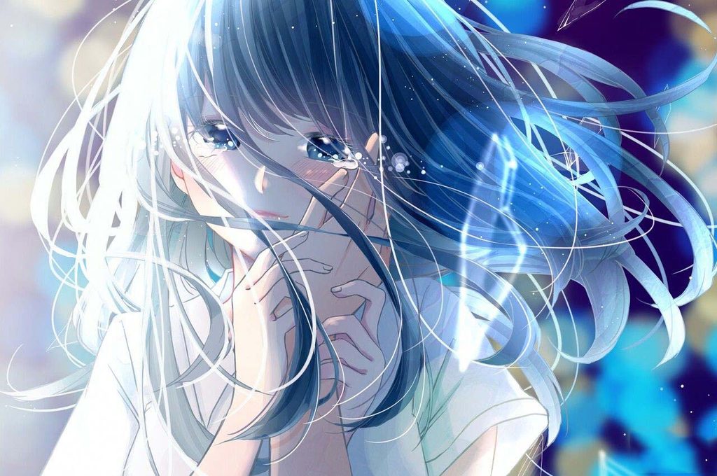 Hình ảnh anime nam khóc cô đơn 