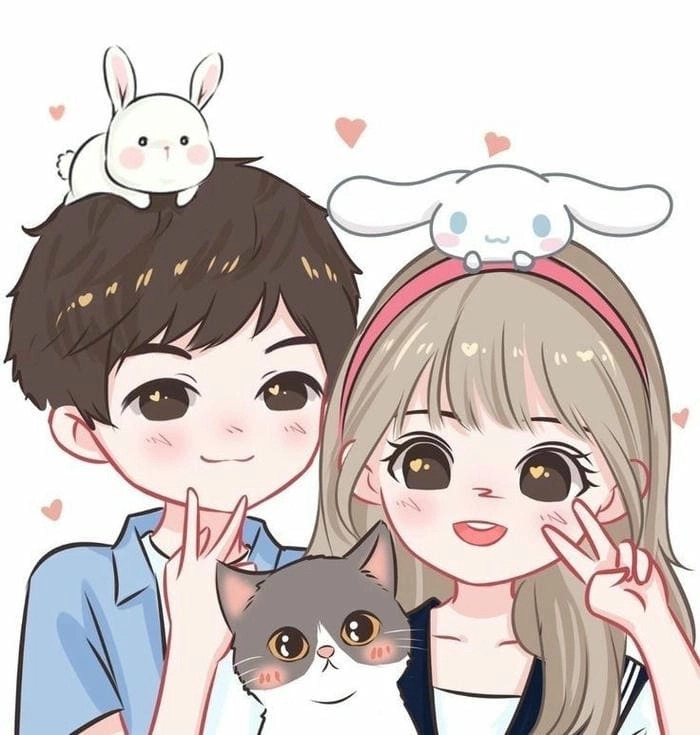 Ảnh cặp đôi anime chibi cute dễ thương 
