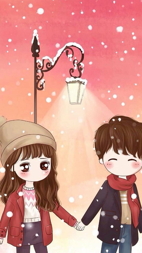 Ảnh cặp đôi anime chibi cute nắm tay