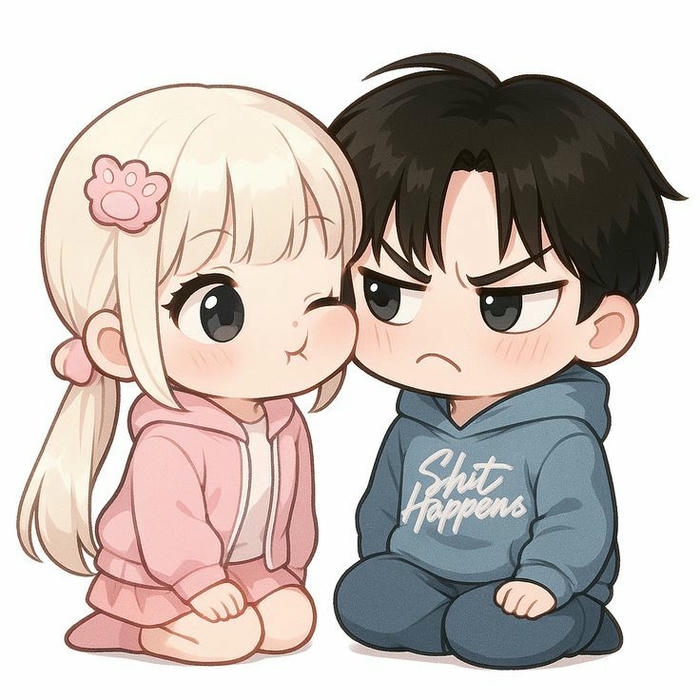 Ảnh cặp đôi anime chibi cute hài hước 
