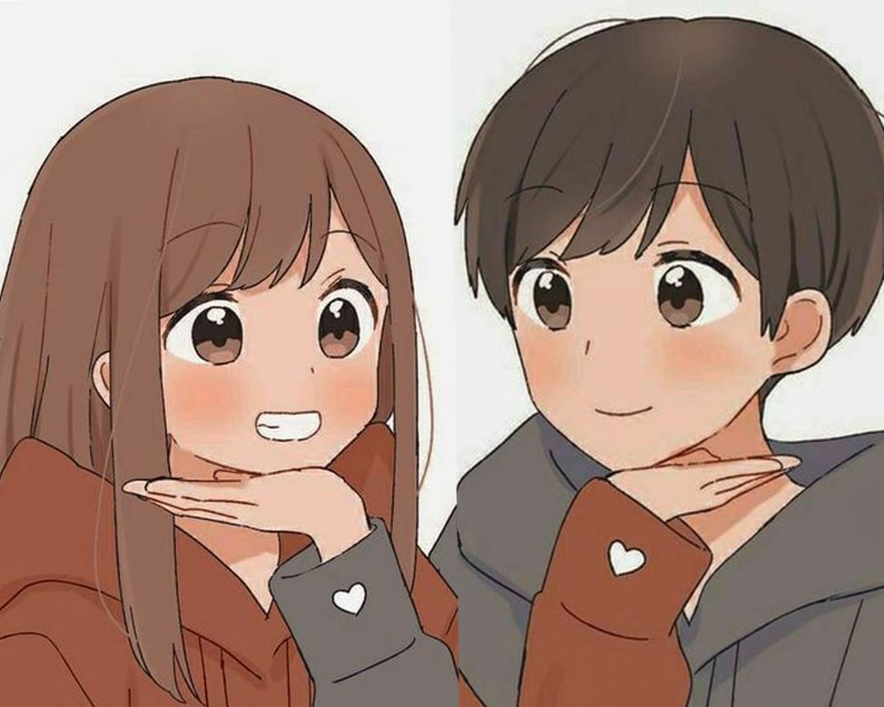 Ảnh cặp đôi anime chibi cute mặc áo đôi 