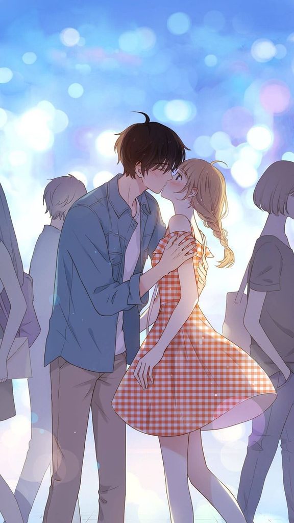 Ảnh cặp đôi anime lãng mạn hôn nhau