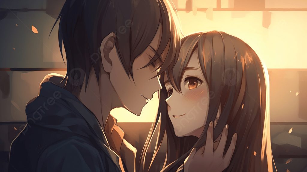 Ảnh cặp đôi anime lãng mạn hôn nhau 