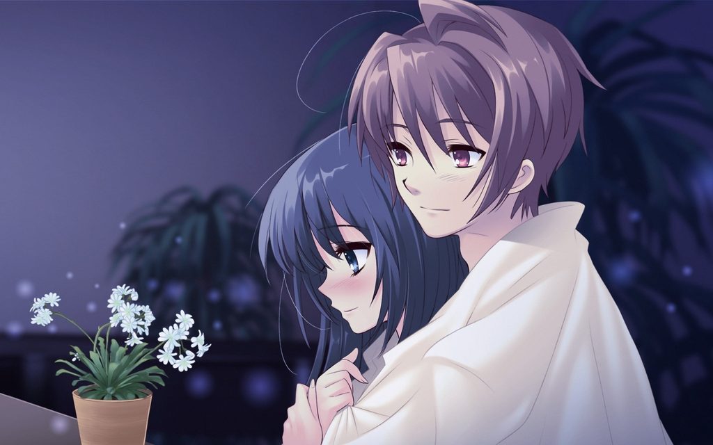 Ảnh cặp đôi anime lãng mạn ôm nhau 