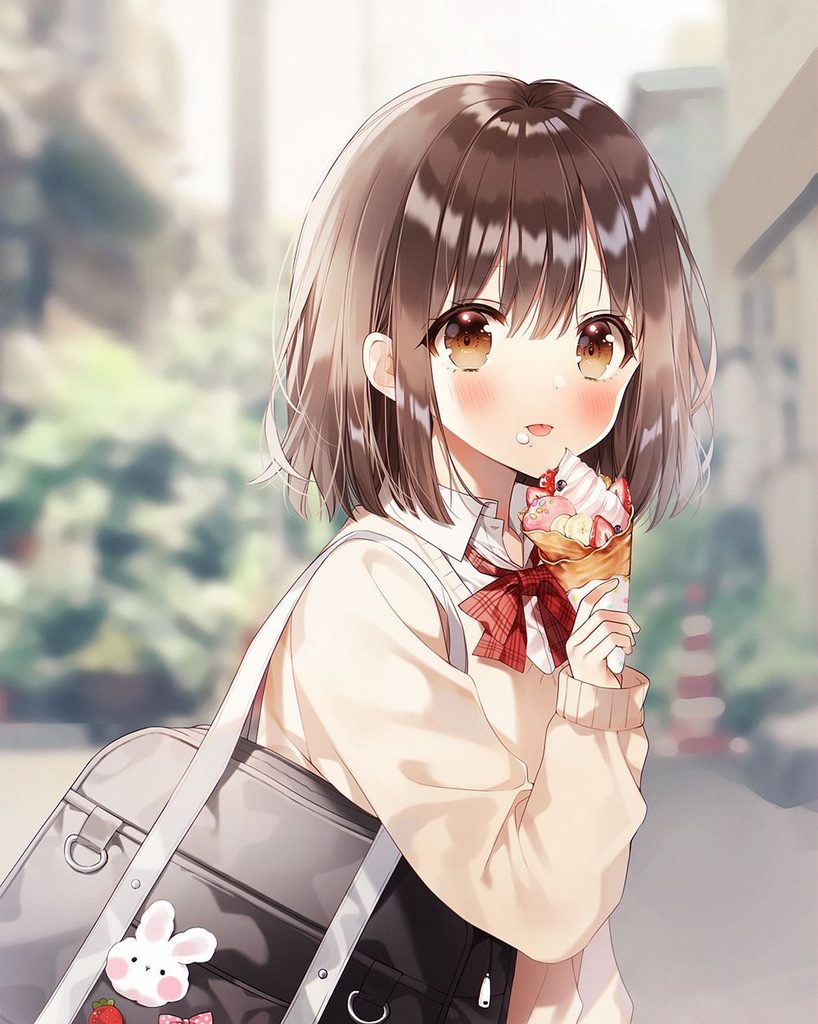 Ảnh gái xinh anime cute kiểu học đường
