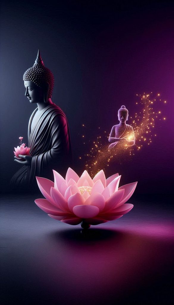 Hình ảnh hoa sen và Đức Phật 