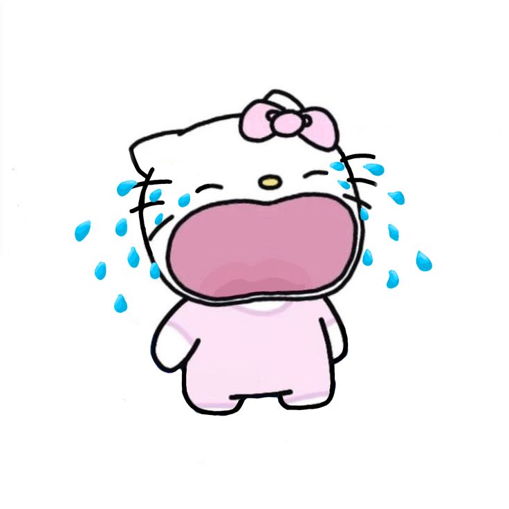 Hình ảnh Hello Kitty cute khóc đầy nũng nịu và đáng thương