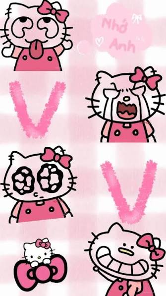 Hình ảnh Hello Kitty vô tri đi kèm caption "nhớ anh"