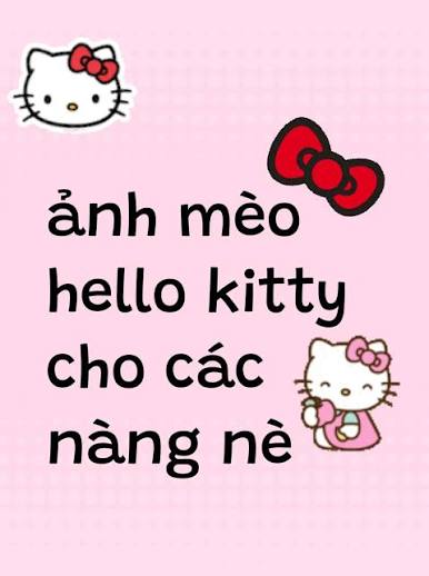 Hình ảnh Hello Kitty vô tri đi kèm caption 