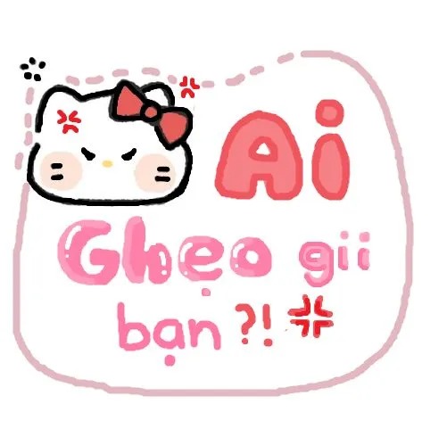 Hình ảnh Hello Kitty vô tri đi kèm những phát ngôn hài hước
