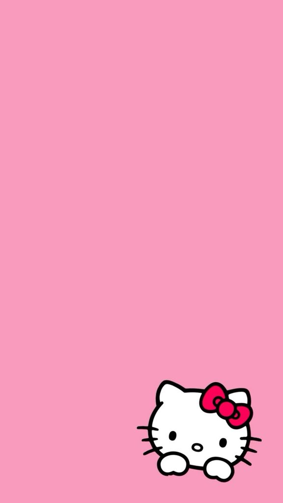 Hình nền điện thoại Hello Kitty màu hồng đơn giản