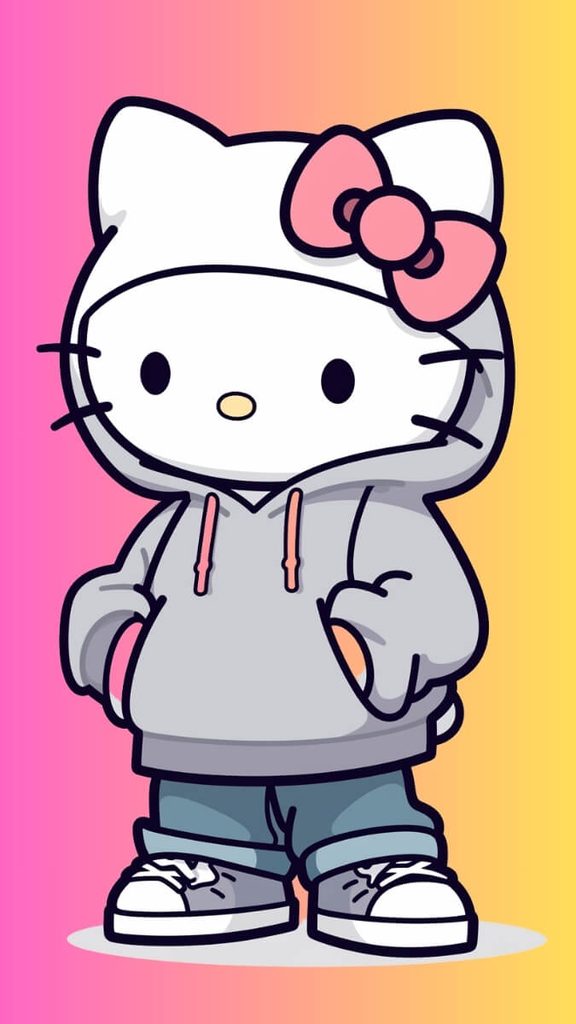 Hình nền điện thoại Hello Kitty cool ngầu lạnh lùng 