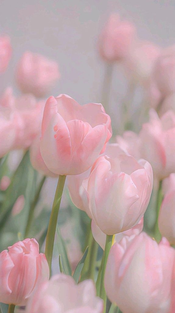 Ảnh nền hoa tulip hồng mơ mộng 