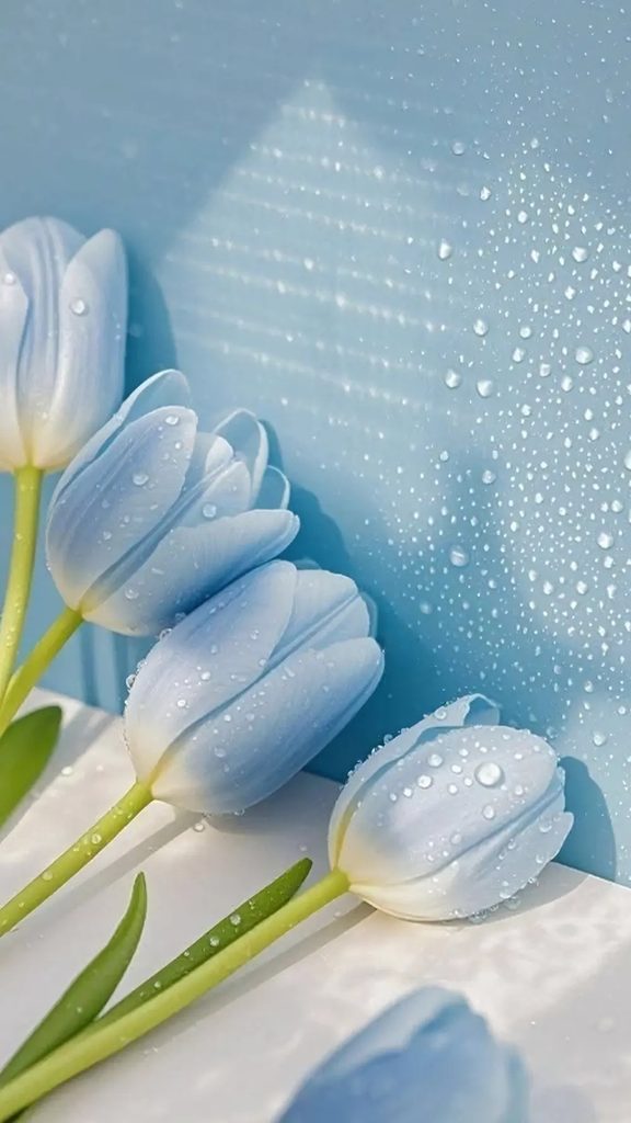 Hình nền hoa tulip xanh dương 