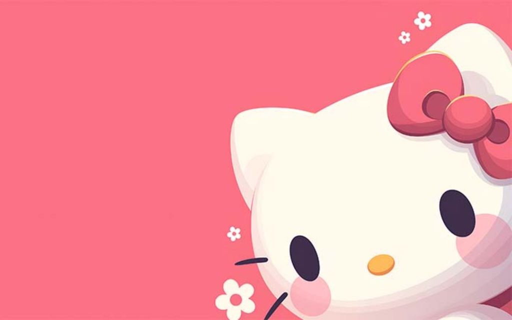 Hình nền laptop Hello Kitty tối giản ngọt ngào 