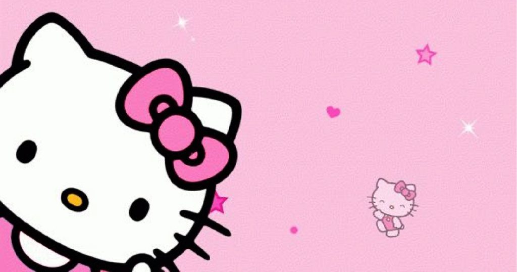 Hình nền laptop Hello Kitty tối giản đáng yêu  