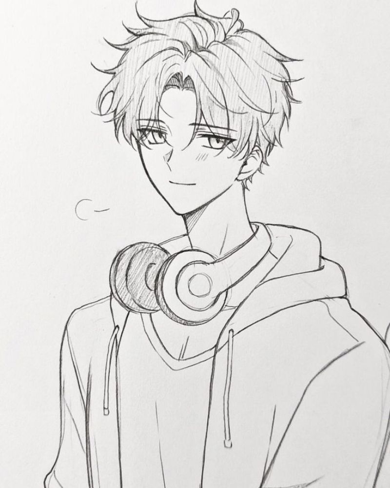 Hình vẽ anime đơn giản ngầu, trẻ trung 