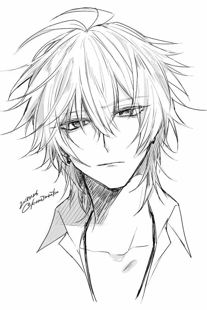 Hình vẽ anime đơn giản ngầu lạnh lùng 